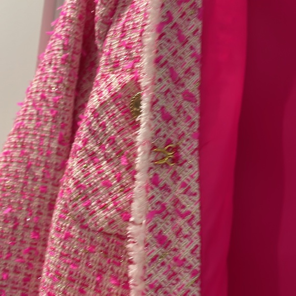 Lilly Pulitzer Pink Tweed Blazer Dashielle - Picture 5 of 9